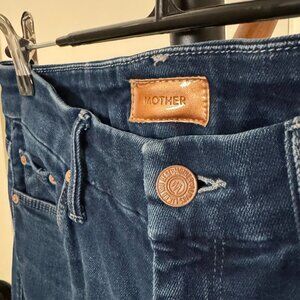 MOTHER The Looker Crowd Pleaser Mid-Rise Skinny Jeans Stretch Dark Wash size 26
